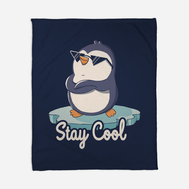 Stay Cool Funny Penguin-None-Fleece-Blanket-tobefonseca