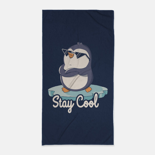 Stay Cool Funny Penguin-None-Beach-Towel-tobefonseca