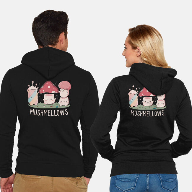 Mushmellows Kawaii Fungi-Unisex-Zip-Up-Sweatshirt-tobefonseca