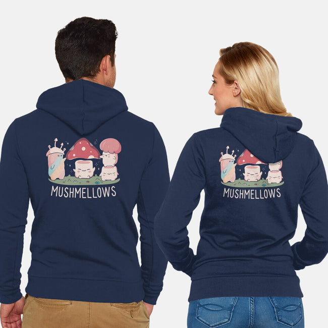 Mushmellows Kawaii Fungi-Unisex-Zip-Up-Sweatshirt-tobefonseca