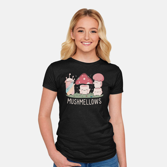 Mushmellows Kawaii Fungi-Womens-Fitted-Tee-tobefonseca