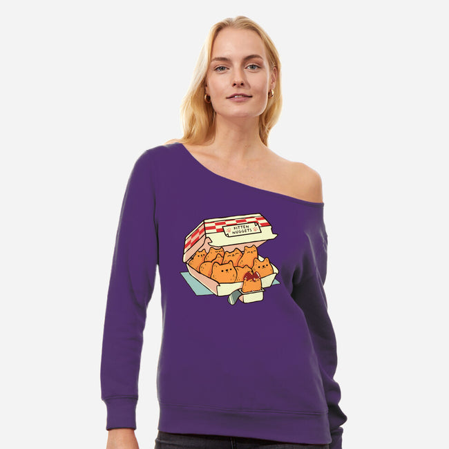 Kitten Nuggets-Womens-Off Shoulder-Sweatshirt-tobefonseca