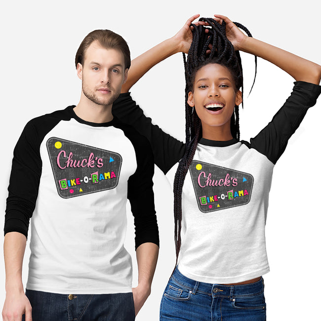 Chuck's Bike-O-Rama-Unisex-Baseball-Tee-sachpica