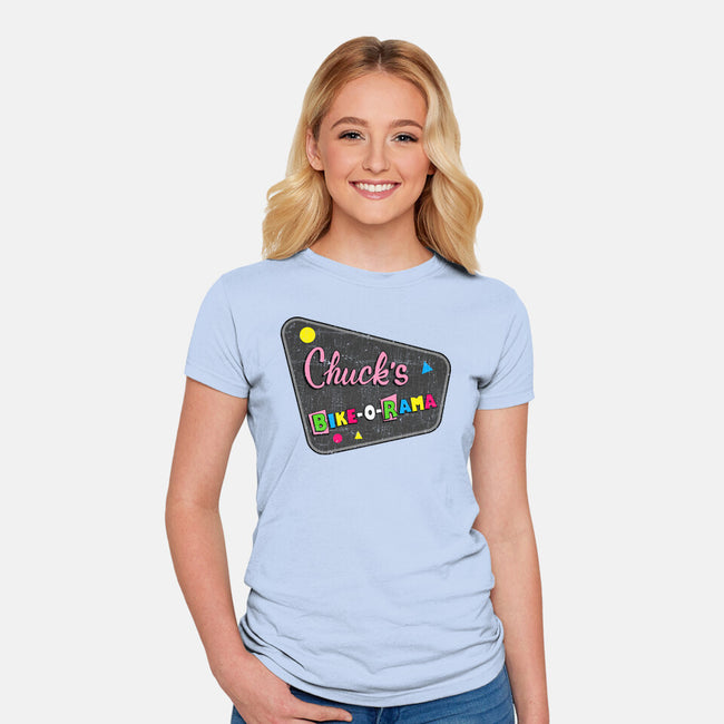 Chuck's Bike-O-Rama-Womens-Fitted-Tee-sachpica