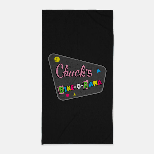 Chuck's Bike-O-Rama-None-Beach-Towel-sachpica