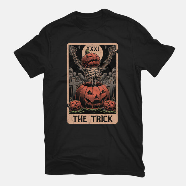 Halloween Tarot Pumpkin Trick-Womens-Fitted-Tee-Studio Mootant