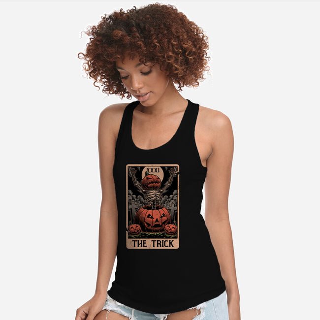 Halloween Tarot Pumpkin Trick-Womens-Racerback-Tank-Studio Mootant