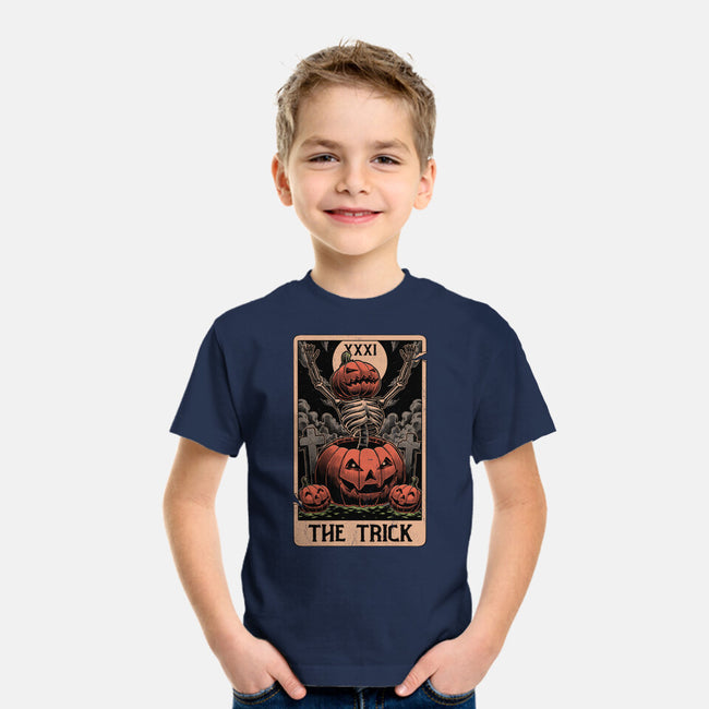 Halloween Tarot Pumpkin Trick-Youth-Basic-Tee-Studio Mootant