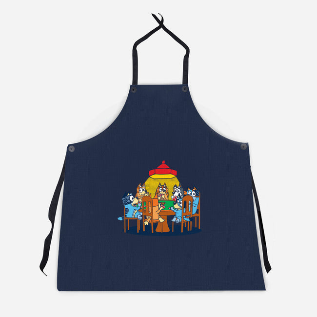 Heelers Playing Poker-Unisex-Kitchen-Apron-dalethesk8er