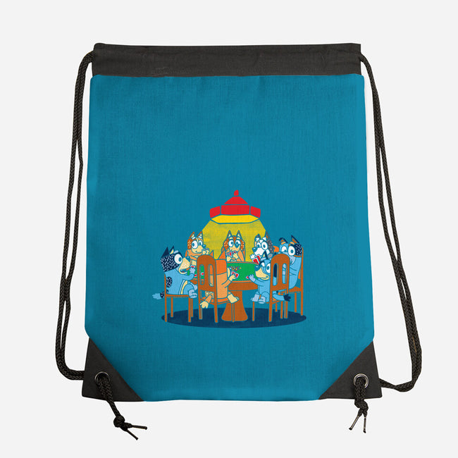 Heelers Playing Poker-None-Drawstring-Bag-dalethesk8er