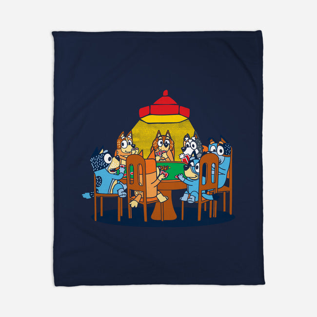 Heelers Playing Poker-None-Fleece-Blanket-dalethesk8er