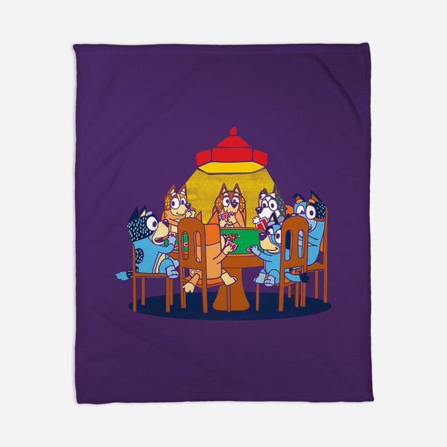 Heelers Playing Poker-None-Fleece-Blanket-dalethesk8er