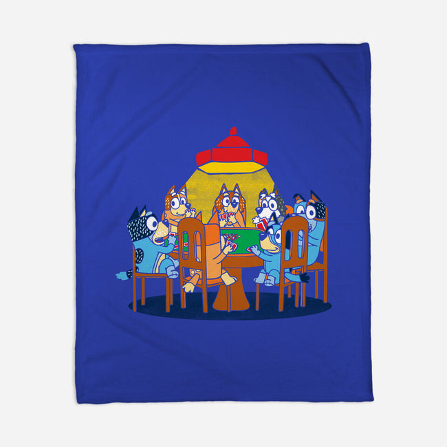 Heelers Playing Poker-None-Fleece-Blanket-dalethesk8er