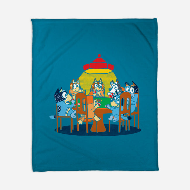 Heelers Playing Poker-None-Fleece-Blanket-dalethesk8er