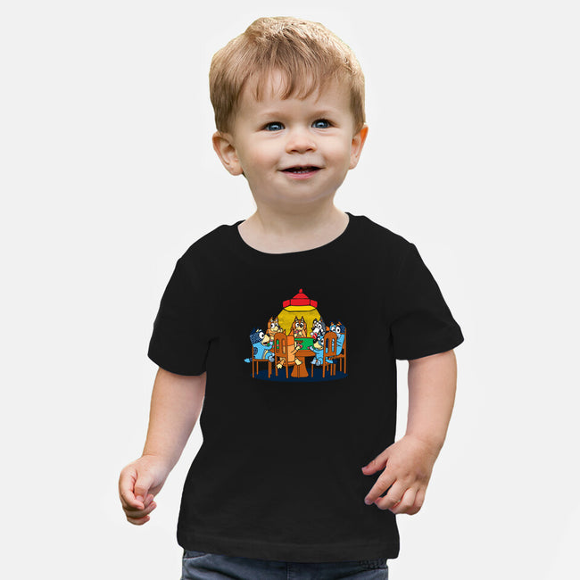 Heelers Playing Poker-Baby-Basic-Tee-dalethesk8er