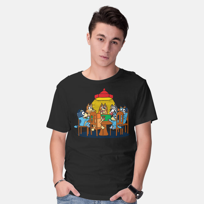 Heelers Playing Poker-Mens-Basic-Tee-dalethesk8er