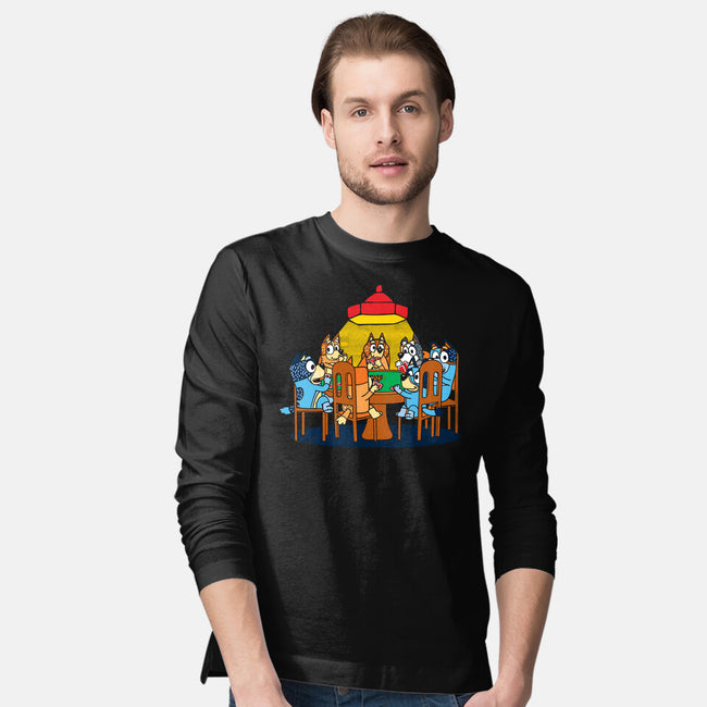 Heelers Playing Poker-Mens-Long Sleeved-Tee-dalethesk8er