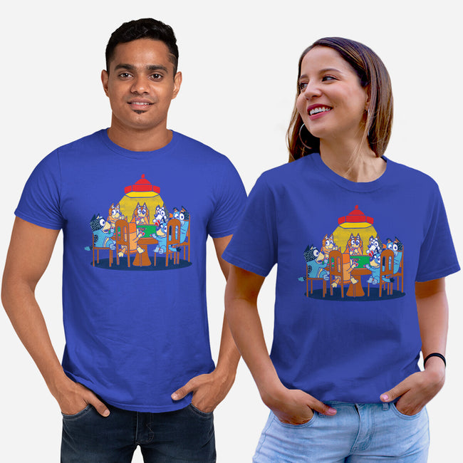 Heelers Playing Poker-Unisex-Basic-Tee-dalethesk8er