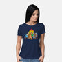 Heelers Playing Poker-Womens-Basic-Tee-dalethesk8er