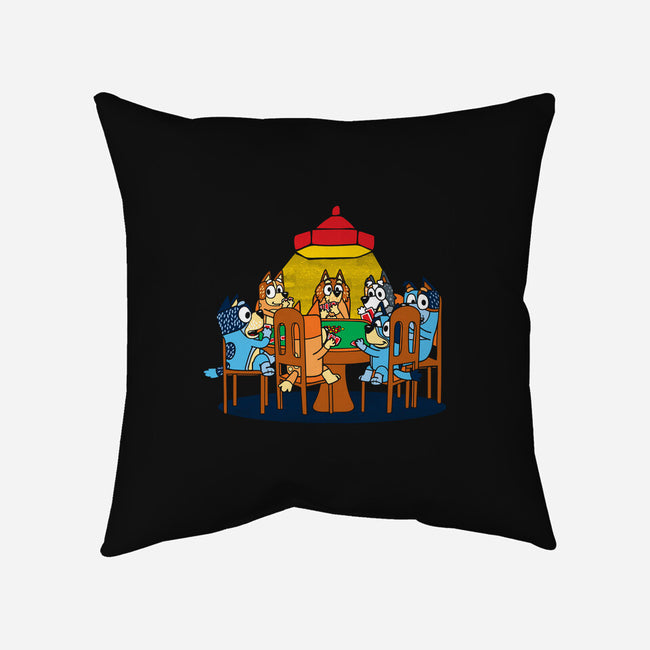 Heelers Playing Poker-None-Removable Cover-Throw Pillow-dalethesk8er