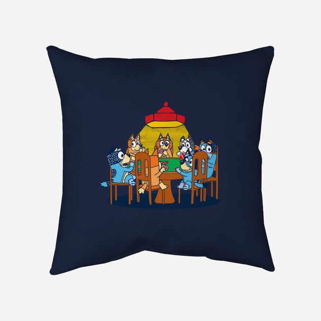 Heelers Playing Poker-None-Removable Cover-Throw Pillow-dalethesk8er