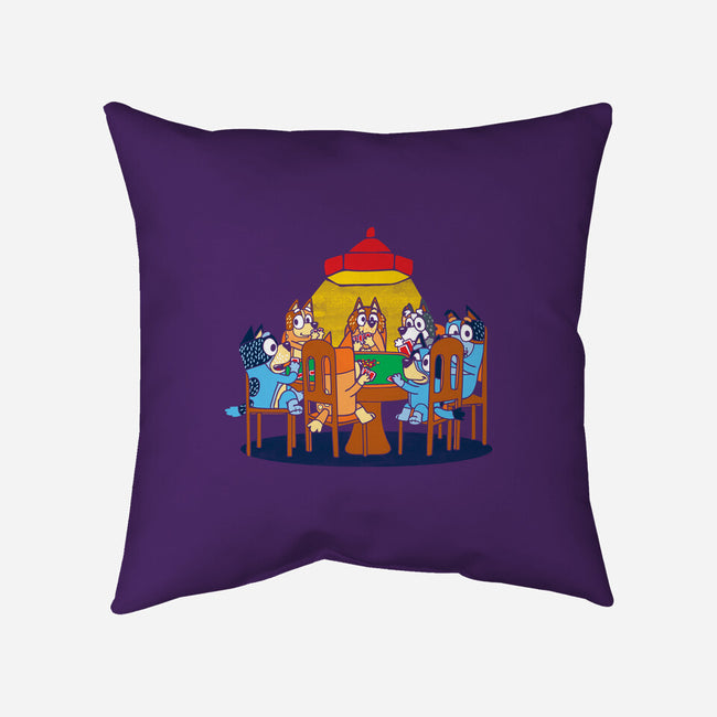 Heelers Playing Poker-None-Removable Cover-Throw Pillow-dalethesk8er