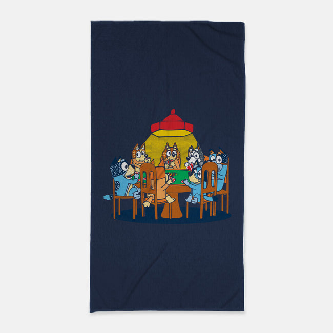 Heelers Playing Poker-None-Beach-Towel-dalethesk8er