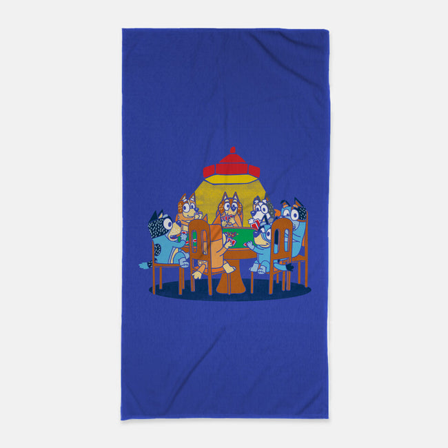 Heelers Playing Poker-None-Beach-Towel-dalethesk8er