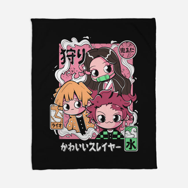 Cute Demon Slayer-None-Fleece-Blanket-Ca Mask