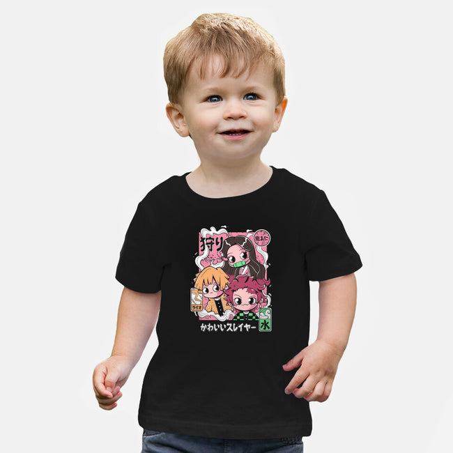 Cute Demon Slayer-Baby-Basic-Tee-Ca Mask