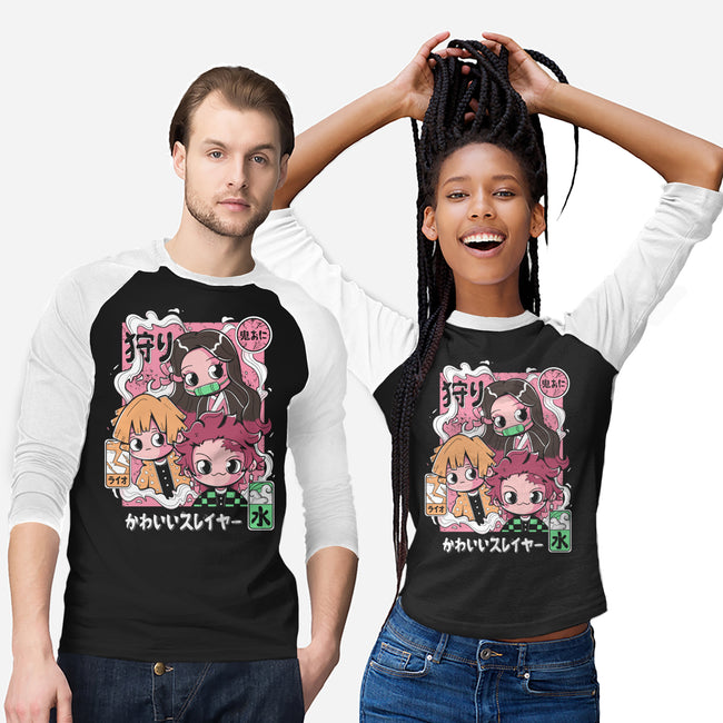 Cute Demon Slayer-Unisex-Baseball-Tee-Ca Mask