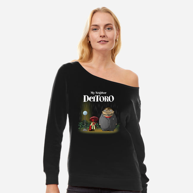 My Neighbor Deltoro-Womens-Off Shoulder-Sweatshirt-Art_Of_One