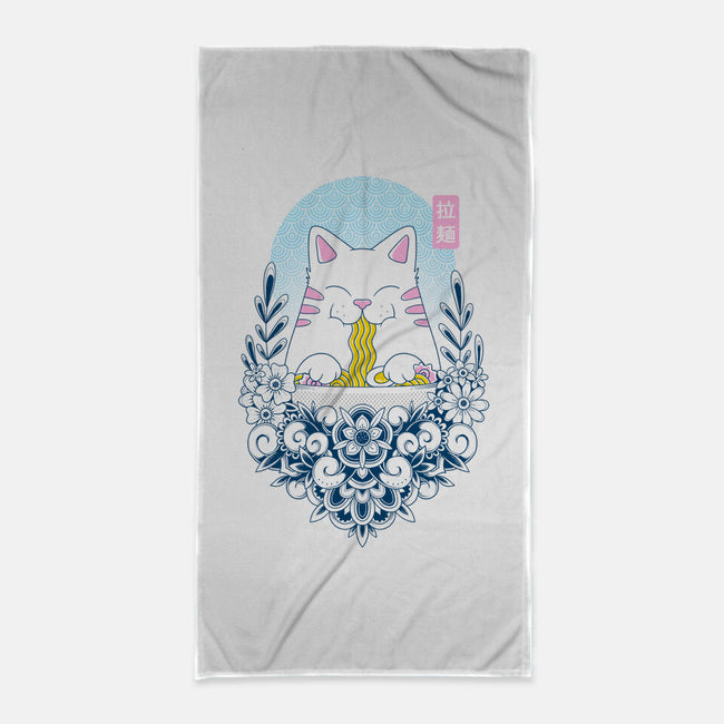 Noodle Cat-None-Beach-Towel-GODZILLARGE