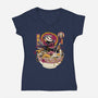 Ramen No Face-Womens-V-Neck-Tee-gaci