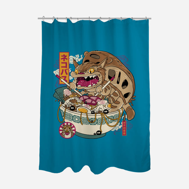 Ramen Catbus-None-Polyester-Shower Curtain-gaci