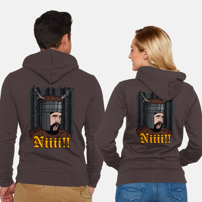 God Please Ni!-Unisex-Zip-Up-Sweatshirt-Raffiti