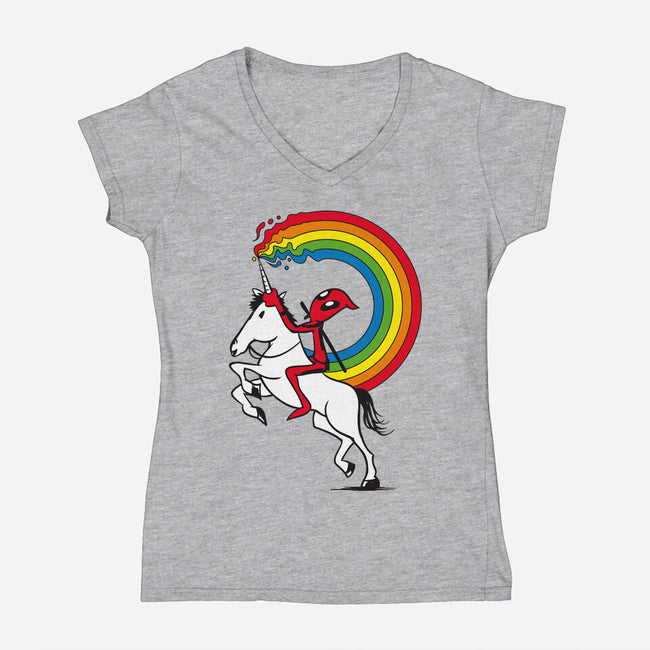 Rainbowgasm-Womens-V-Neck-Tee-CappO