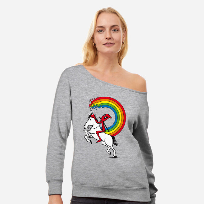 Rainbowgasm-Womens-Off Shoulder-Sweatshirt-CappO