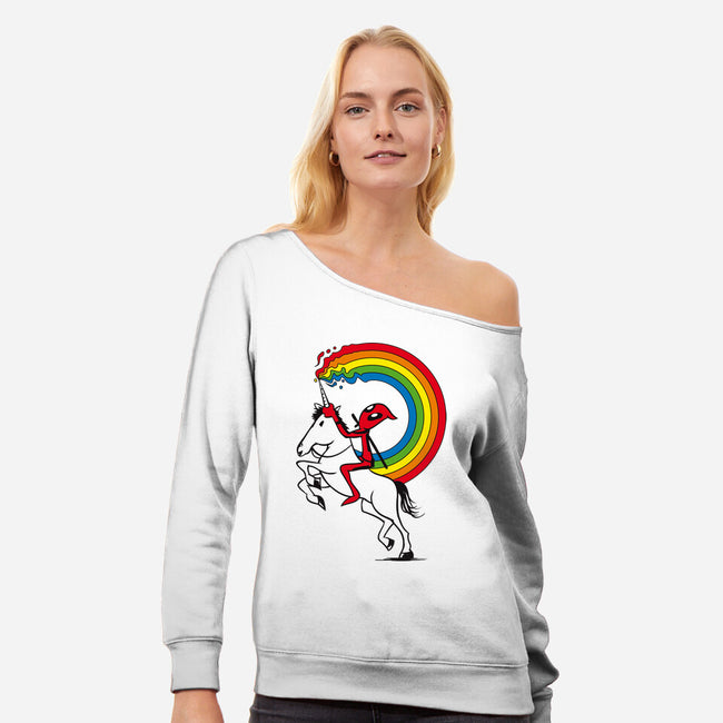 Rainbowgasm-Womens-Off Shoulder-Sweatshirt-CappO