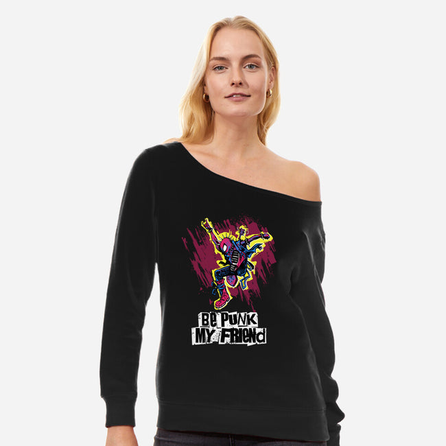 Be Punk-Womens-Off Shoulder-Sweatshirt-zascanauta