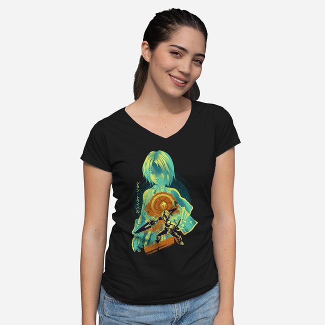 Thief Genome Zidane-Womens-V-Neck-Tee-hypertwenty