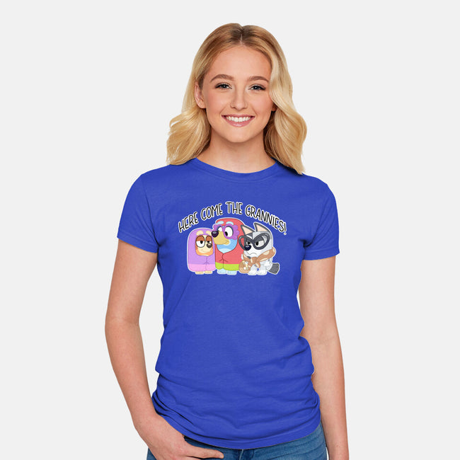 Here Come The Grannies-Womens-Fitted-Tee-Alexhefe