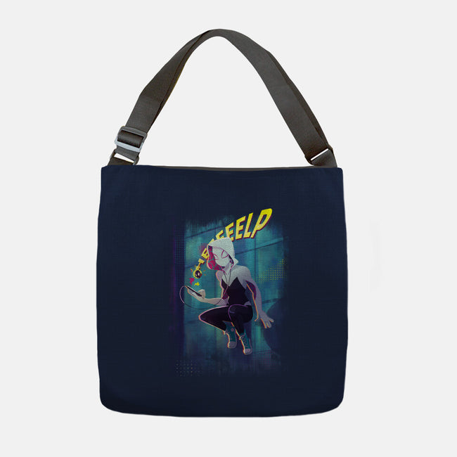 Spider Gwen Help-None-Adjustable Tote-Bag-jacnicolauart