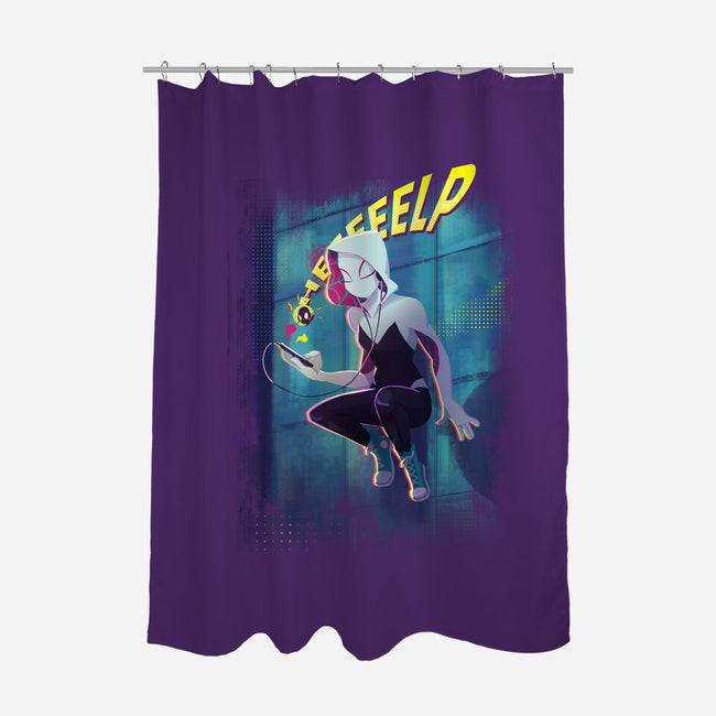 Spider Gwen Help-None-Polyester-Shower Curtain-jacnicolauart