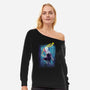 Spider Gwen Help-Womens-Off Shoulder-Sweatshirt-jacnicolauart