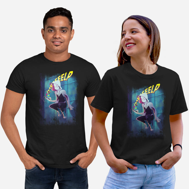 Spider Gwen Help-Unisex-Basic-Tee-jacnicolauart