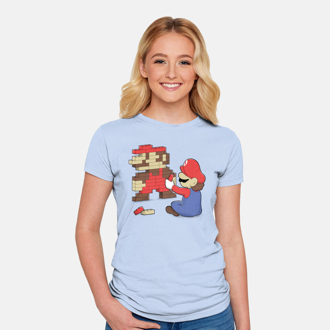 Nostalgic Gamer-Womens-Fitted-Tee-Umberto Vicente