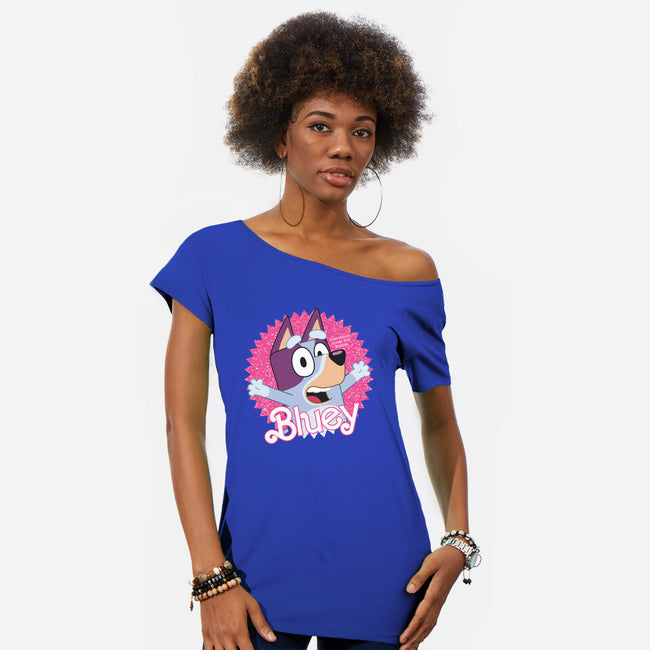 Bluey Barbie-Womens-Off Shoulder-Tee-danielmorris1993