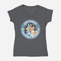 Emotional Support Animals-Womens-V-Neck-Tee-rocketman_art