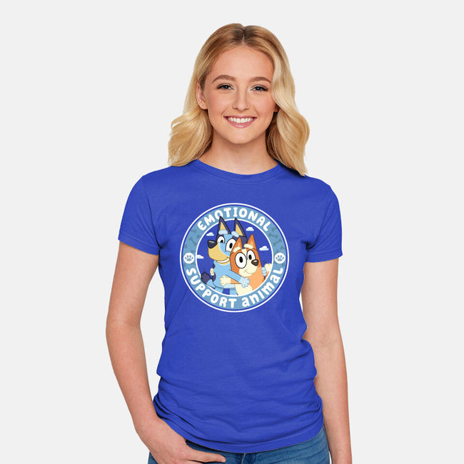 Emotional Support Animals-Womens-Fitted-Tee-rocketman_art